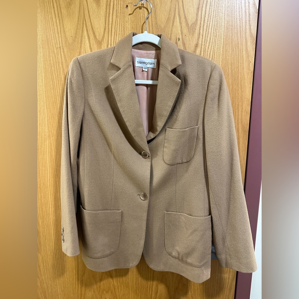 Vintage 100% Cashmere Camel Coat Blazer